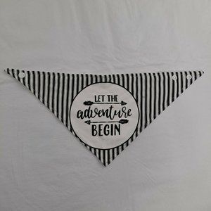 Drool Bib Baby infant Stripes Let The Adventure Begin 2 snaps